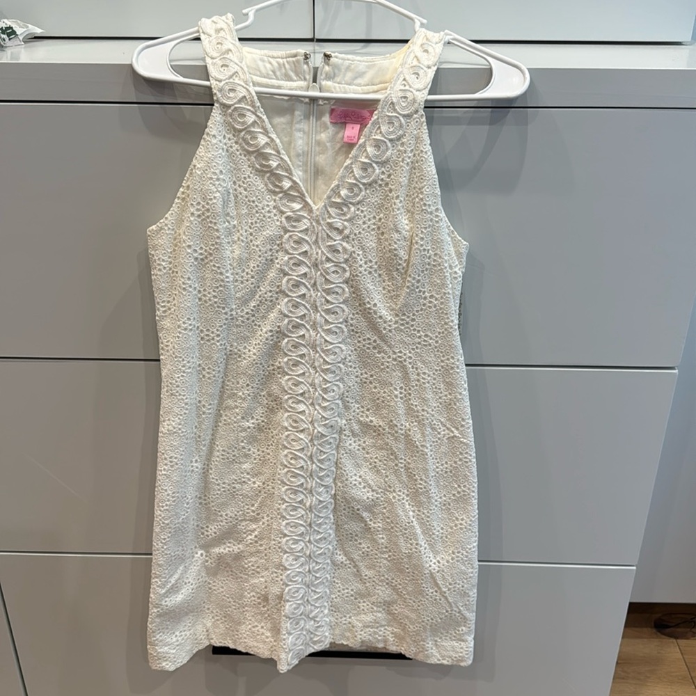 Lilly Pulitzer Lynn Resort Eyelet Shift Dress in white